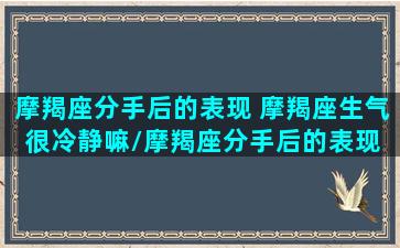 摩羯座分手后的表现 摩羯座生气很冷静嘛/摩羯座分手后的表现 摩羯座生气很冷静嘛-我的网站